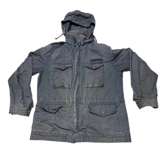 H&M LOGG Army Field Jacket Grey Size XL Heavyweight Multiple Pockets - Picture 1 of 10